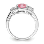 Survivor Collection Sterling Silver Rhodium-plated White and Pink Topaz Sue Ring