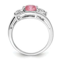 Survivor Collection Sterling Silver Rhodium-plated White and Pink Topaz Sue Ring