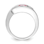 Survivor Collection Sterling Silver Rhodium-plated White and Pink Topaz Journey Ring