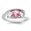 Survivor Collection Sterling Silver Rhodium-plated White and Pink Topaz Journey Ring
