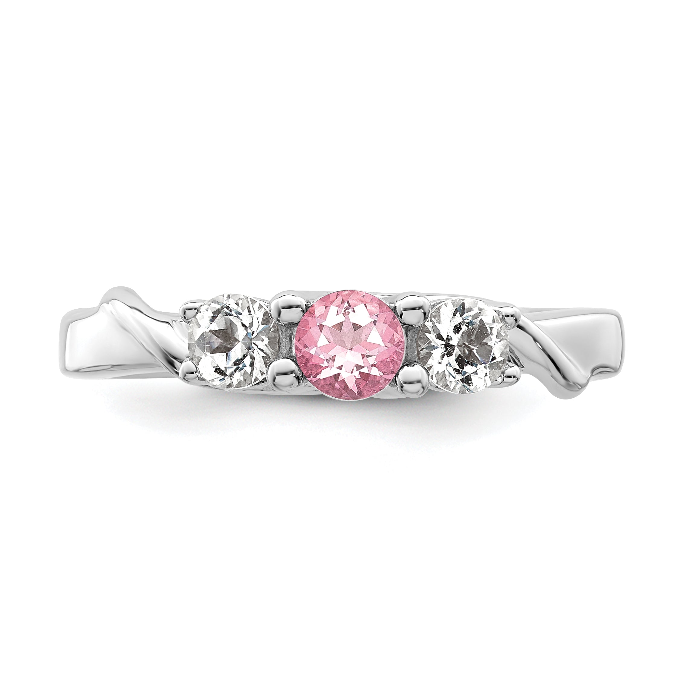 Survivor Collection Sterling Silver Rhodium-plated White and Pink Topaz Joanna Ring Secondary image