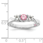 Survivor Collection Sterling Silver Rhodium-plated White and Pink Topaz Joanna Ring
