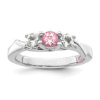 Survivor Collection Sterling Silver Rhodium-plated White and Pink Topaz Joanna Ring