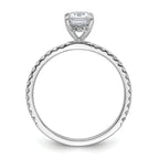 14k White Gold 1 3/8 carat Certified Lab Grown Diamond VS+ F+ Emerald Complete Solitaire with Flair Engagement Ring