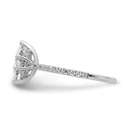 14k White Gold 1 3/8 carat Certified Lab Grown Diamond VS+ F+ Marquise Complete Solitaire with Flair Engagement Ring