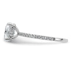 14k White Gold 1 1/3 carat Certified Lab Grown Diamond VS+ F+ Oval Complete Solitaire with Flair Engagement Ring
