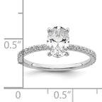14k White Gold 1 1/3 carat Certified Lab Grown Diamond VS+ F+ Oval Complete Solitaire with Flair Engagement Ring