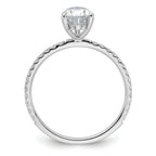14k White Gold 1 3/8 carat Certified Lab Grown Diamond VS+ F+ Pear Complete Solitaire with Flair Engagement Ring