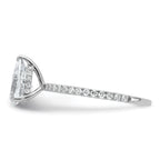 14k White Gold 1 3/8 carat Certified Lab Grown Diamond VS+ F+ Pear Complete Solitaire with Flair Engagement Ring