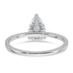 14k White Gold 1 3/8 carat Certified Lab Grown Diamond VS+ F+ Pear Complete Solitaire with Flair Engagement Ring
