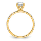 14k 1 3/8 carat Certified Lab Grown Diamond VS/SI+ G+ Pear Complete Solitaire with Flair Engagement Ring