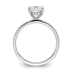 14k White Gold 1 3/8 carat Certified Lab Grown Diamond VS+ F+ Princess Complete Solitaire with Flair Engagement Ring