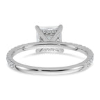 14k White Gold 1 3/8 carat Certified Lab Grown Diamond VS+ F+ Princess Complete Solitaire with Flair Engagement Ring