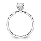 14k White Gold 1 1/3 carat Certified Lab Grown Diamond VS/SI+ G+ Radiant Complete Solitaire with Flair Engagement Ring