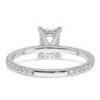 14k White Gold 1 1/3 carat Certified Lab Grown Diamond VS+ F+ Radiant Complete Solitaire with Flair Engagement Ring