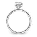 14k White Gold 1 1/3 carat Certified Lab Grown Diamond VS+ F+ Round Complete Solitaire with Flair Engagement Ring