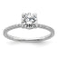 14k White Gold 1 1/3 carat Certified Lab Grown Diamond VS+ F+ Round Complete Solitaire with Flair Engagement Ring