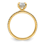 14k 1 1/3 carat Certified Lab Grown Diamond VS/SI+ G+ Round Complete Solitaire with Flair Engagement Ring