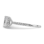 14k White Gold 2 carat Certified Lab Grown Diamond VS+ F+ Emerald Complete Solitaire with Flair Engagement Ring