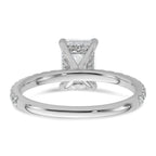 14k White Gold 2 carat Certified Lab Grown Diamond VS/SI+ G+ Emerald Complete Solitaire with Flair Engagement Ring