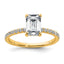 14k 2 carat Certified Lab Grown Diamond VS+ F+ Emerald Complete Solitaire with Flair Engagement Ring