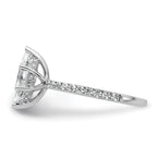 14k White Gold 2 carat Certified Lab Grown Diamond VS+ F+ Marquise Complete Solitaire with Flair Engagement Ring