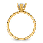 14k 2 carat Certified Lab Grown Diamond VS+ F+ Marquise Complete Solitaire with Flair Engagement Ring