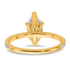 14k 2 carat Certified Lab Grown Diamond VS+ F+ Marquise Complete Solitaire with Flair Engagement Ring