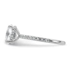 14k White Gold 1 7/8 carat Certified Lab Grown Diamond VS/SI+ G+ Oval Complete Solitaire with Flair Engagement Ring