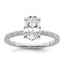 14k White Gold 1 7/8 carat Certified Lab Grown Diamond VS/SI+ G+ Oval Complete Solitaire with Flair Engagement Ring