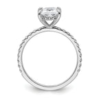 14k White Gold 2 carat Certified Lab Grown Diamond VS+ F+ Princess Complete Solitaire with Flair Engagement Ring