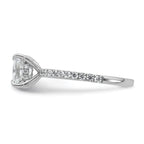 14k White Gold 2 carat Certified Lab Grown Diamond VS+ F+ Princess Complete Solitaire with Flair Engagement Ring