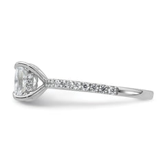 14k White Gold 2 carat Certified Lab Grown Diamond VS/SI+ G+ Princess Complete Solitaire with Flair Engagement Ring