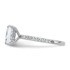 14k White Gold 2 carat Certified Lab Grown Diamond VS/SI+ G+ Radiant Complete Solitaire with Flair Engagement Ring