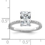 14k White Gold 2 carat Certified Lab Grown Diamond VS+ F+ Radiant Complete Solitaire with Flair Engagement Ring