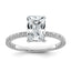 14k White Gold 2 carat Certified Lab Grown Diamond VS/SI+ G+ Radiant Complete Solitaire with Flair Engagement Ring