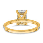 14k 2 carat Certified Lab Grown Diamond VS+ F+ Radiant Complete Solitaire with Flair Engagement Ring
