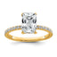 14k 2 carat Certified Lab Grown Diamond VS+ F+ Radiant Complete Solitaire with Flair Engagement Ring