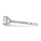 14k White Gold 2 carat Certified Lab Grown Diamond VS/SI+ G+ Round Complete Solitaire with Flair Engagement Ring