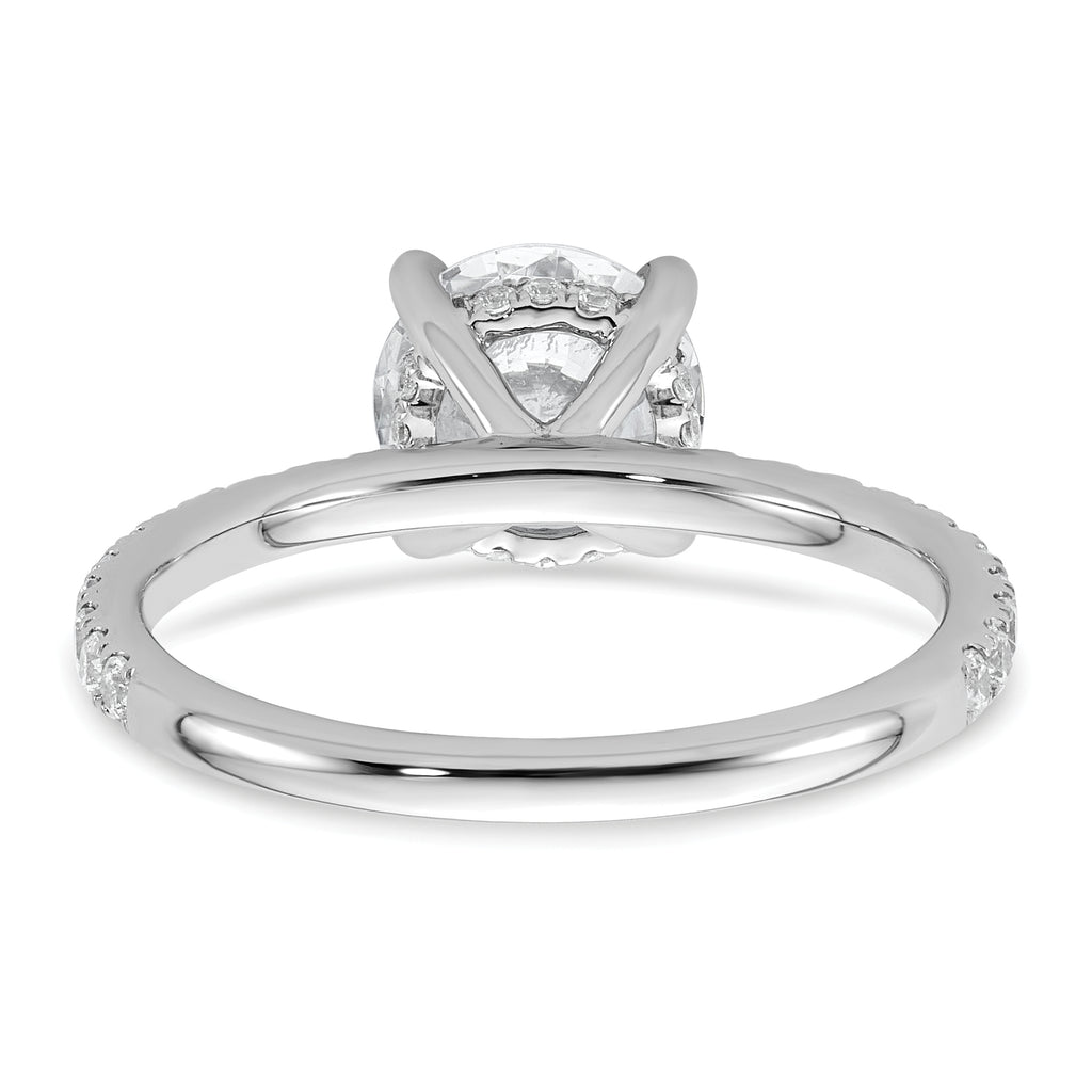 14k White Gold 2 carat Certified Lab Grown Diamond VS+ F+ Round Complete Solitaire with Flair Engagement Ring