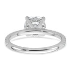 14k White Gold 2 carat Certified Lab Grown Diamond VS+ F+ Round Complete Solitaire with Flair Engagement Ring
