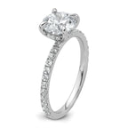 14k White Gold 2 carat Certified Lab Grown Diamond VS/SI+ G+ Round Complete Solitaire with Flair Engagement Ring