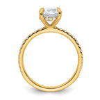 14k 2 carat Certified Lab Grown Diamond VS+ F+ Round Complete Solitaire with Flair Engagement Ring