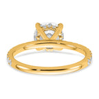 14k 2 carat Certified Lab Grown Diamond VS/SI+ G+ Round Complete Solitaire with Flair Engagement Ring