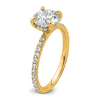 14k 2 carat Certified Lab Grown Diamond VS+ F+ Round Complete Solitaire with Flair Engagement Ring