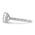 14k White Gold 2 3/8 carat Certified Lab Grown Diamond VS+ F+ Emerald Complete Solitaire with Flair Engagement Ring