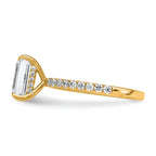 14k 2 3/8 carat Certified Lab Grown Diamond VS+ F+ Emerald Complete Solitaire with Flair Engagement Ring