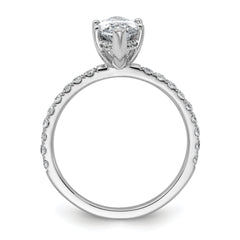 14k White Gold 2 5/8 carat Certified Lab Grown Diamond VS+ F+ Marquise Complete Solitaire with Flair Engagement Ring