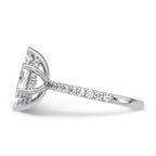 14k White Gold 2 5/8 carat Certified Lab Grown Diamond VS+ F+ Marquise Complete Solitaire with Flair Engagement Ring