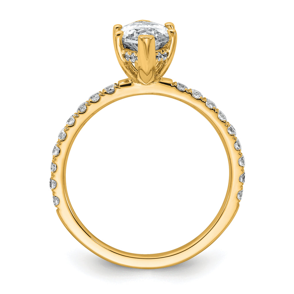 14k 2 5/8 carat Certified Lab Grown Diamond VS+ F+ Marquise Complete Solitaire with Flair Engagement Ring